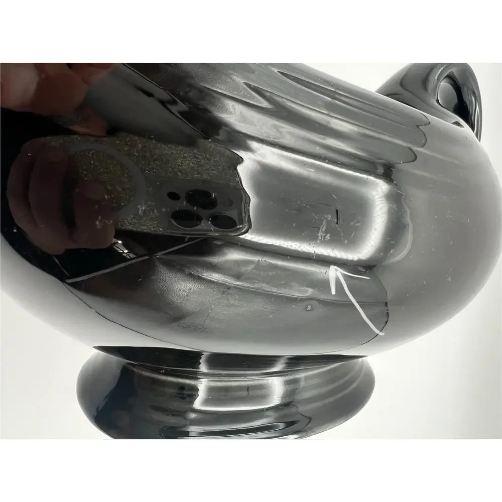 Homer Laughlin Fiesta BLACK Ceramic Open Sauce / Gravy Boat Retired